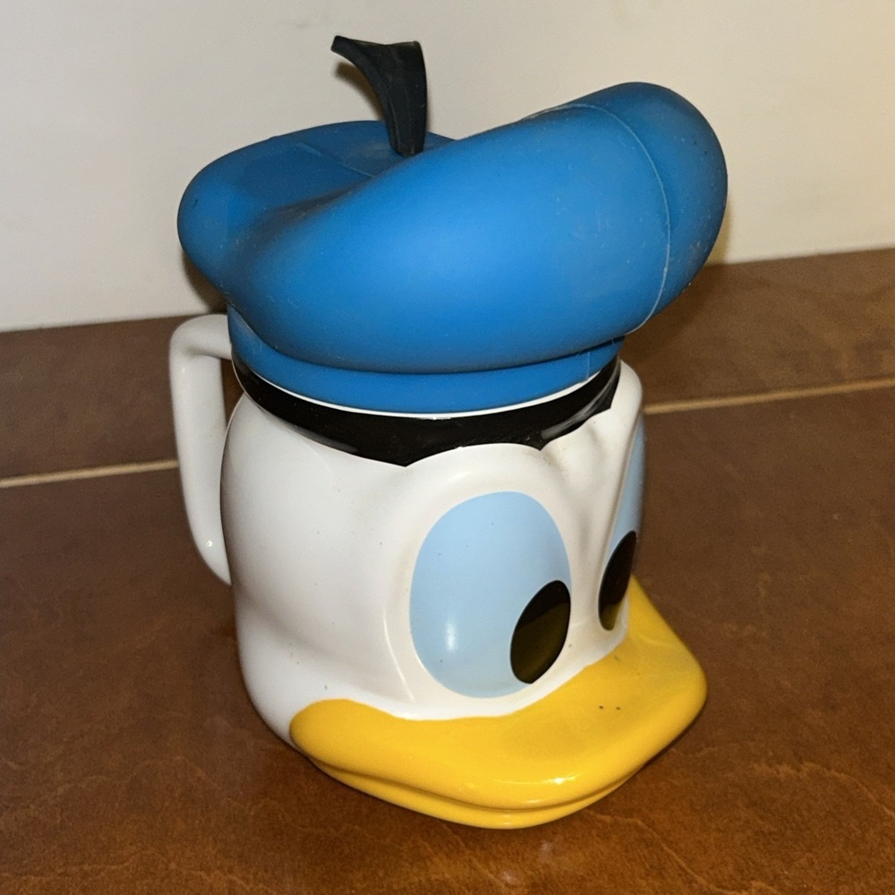 Large Super Cute Disney Donald Duck Mug Silicone Rubberyโ Sailor Hat Lid